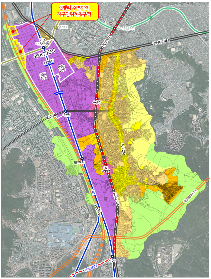 G밸리 주변지역 지구단위계획 이미지